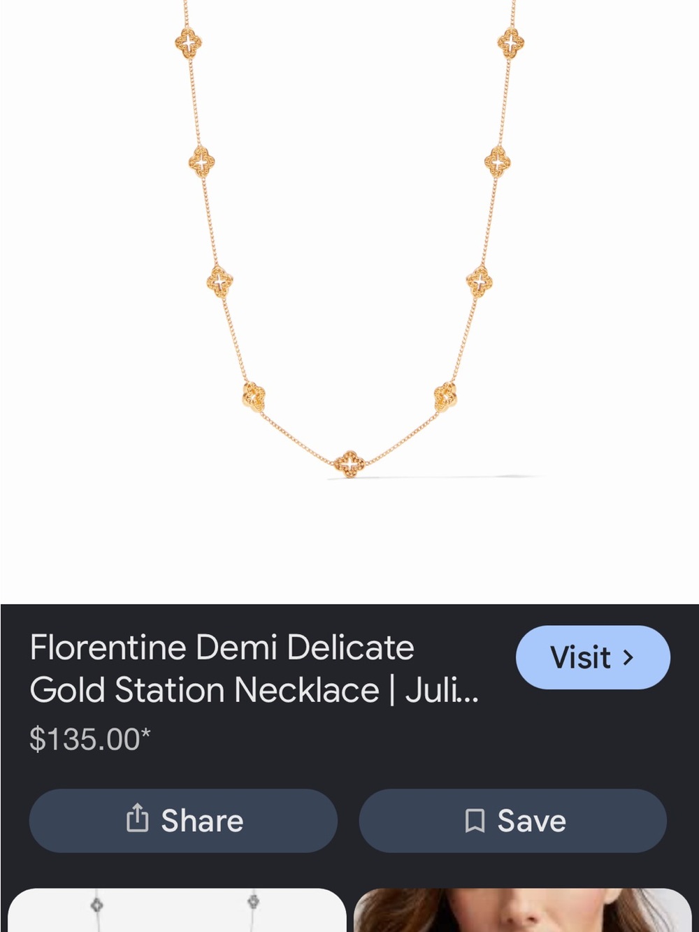 Julie Vos Gold Florentine Station Necklace